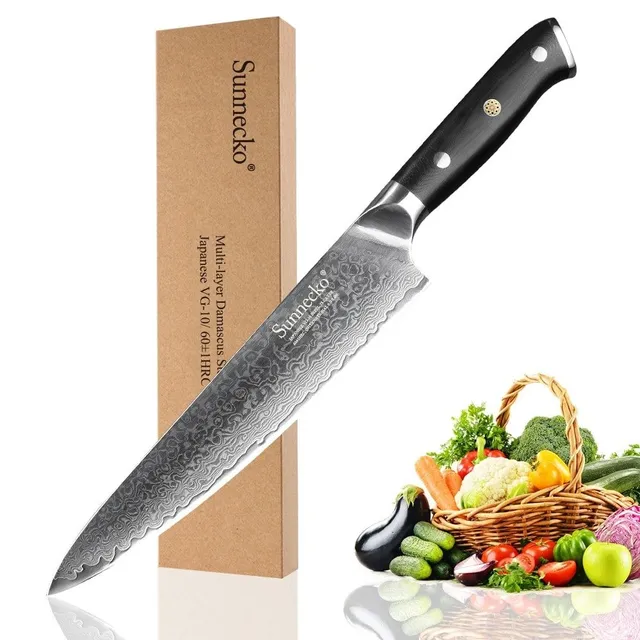 Kitchen knife made of Damascus steel Qiana