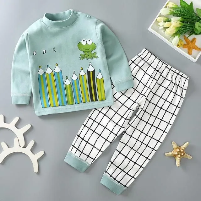 Children's pyjama set in cotton frog 3t-hight-85-95cm