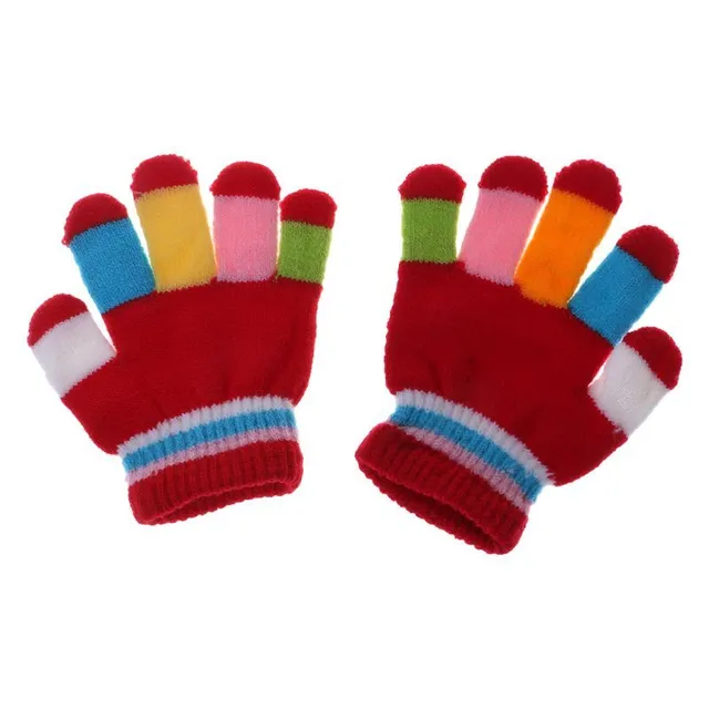 Children's colour gloves A126 red