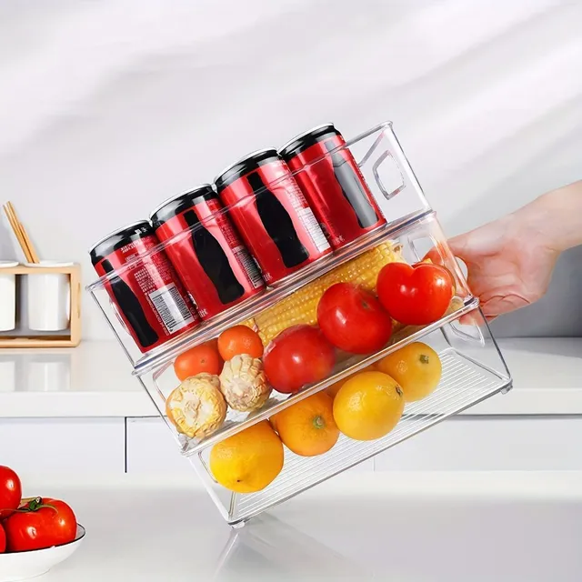 Cutie de depozitare transparentă pentru frigider, 2/4/6 bucăți, Container de depozitare portabil