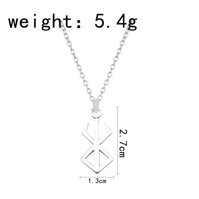 Necklace with Nordic symbol Berserker Rune of steel