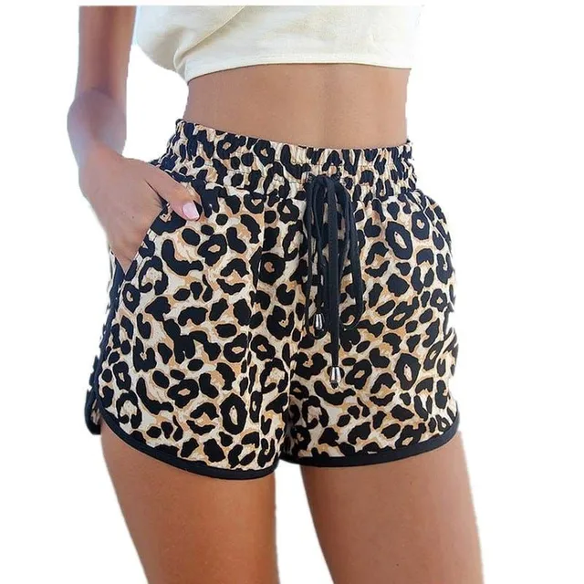 Kobiece letnie spodnie erotyczne z wzorcem leoparda