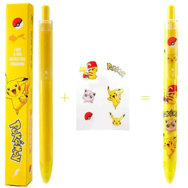 Zestaw długopisów i naklejek Pokemon - Pikachu