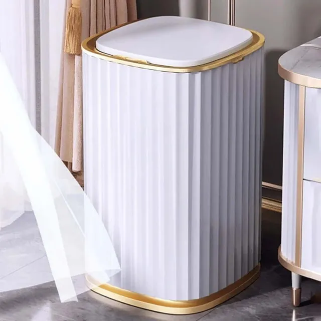 Coș de gunoi inteligent cu senzor impermeabil și capac automat pentru bucătărie, baie și toaletă