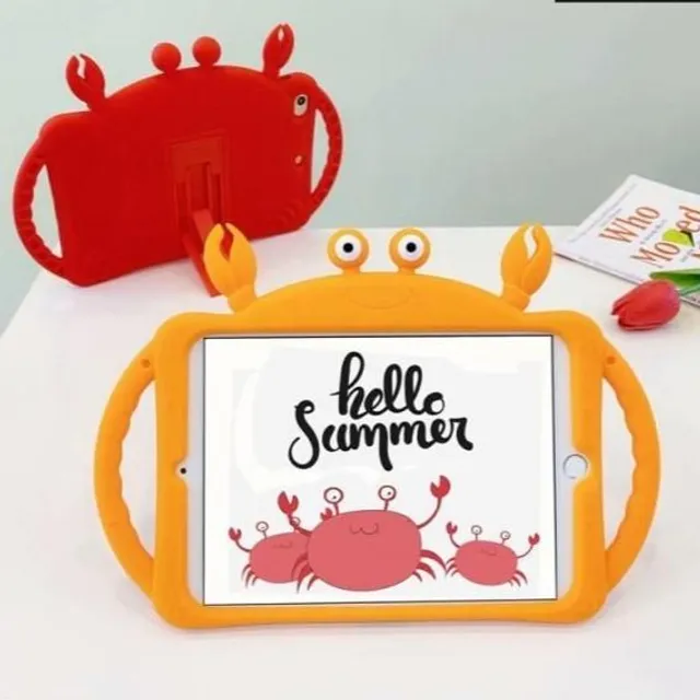 Children's iPad case made of soft silicone orange-crab ipad-mini-1-2-3