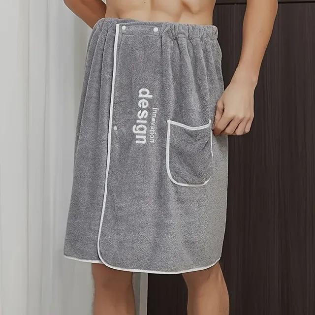 Male bath towel with adjustable rubber - soft and pleasant shower wrap for body