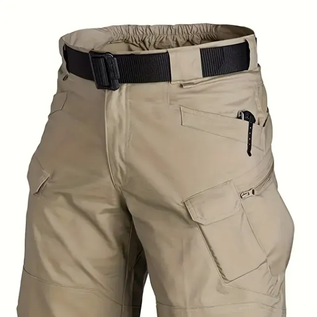 Male multifunctional tactical shorts - waterproof outdoor cargo shorts with pockets, ideal for hiking and trekking