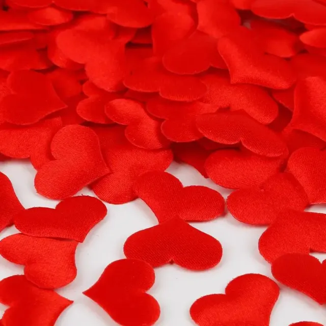 100 pieces of different cloth heart confetti for Valentine's Day decoration