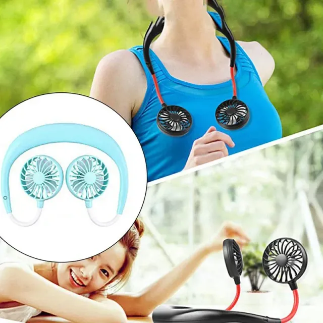 Portable neck fan with 360° rotation