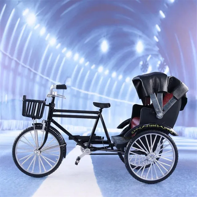 Retro rickshaw tricycle, highly simulation model made of alloy