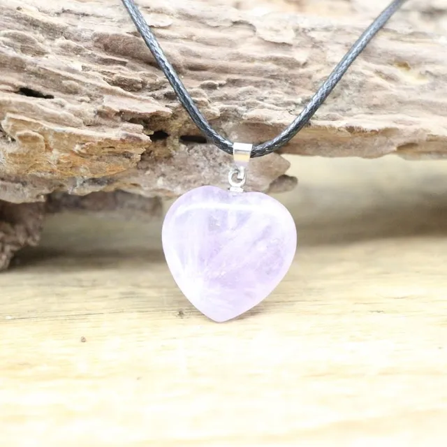 Beautiful necklace with heart-shaped pendant made of mineral with healing effects of Orcha