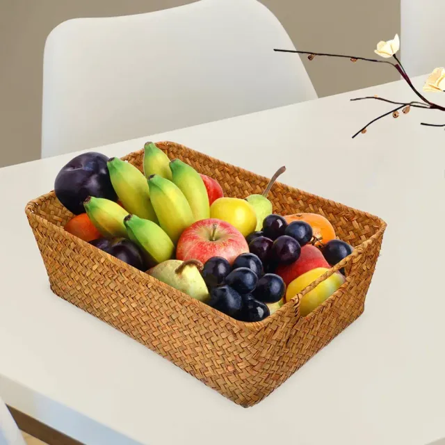 Straw storage basket for bread, laundry and household goods
