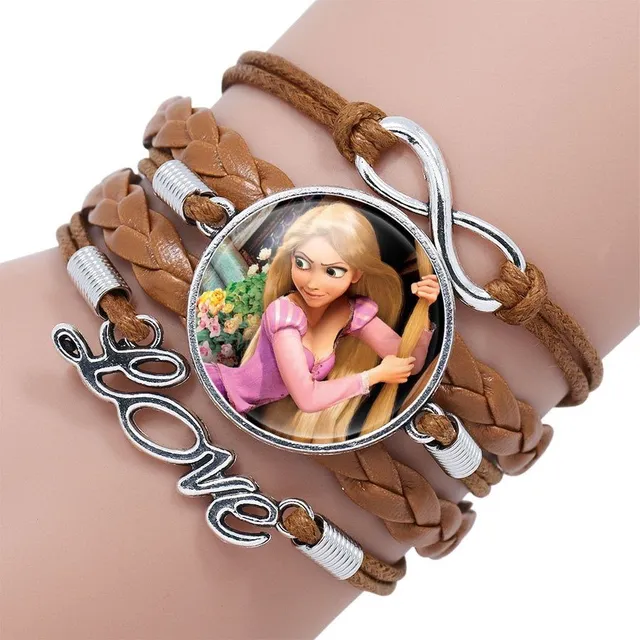 Beautiful multi-layered girls bracelet with favourite princesses