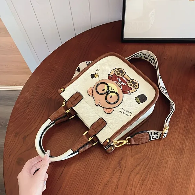 Sac crossbody stylé avec bandoulière amovible et ours