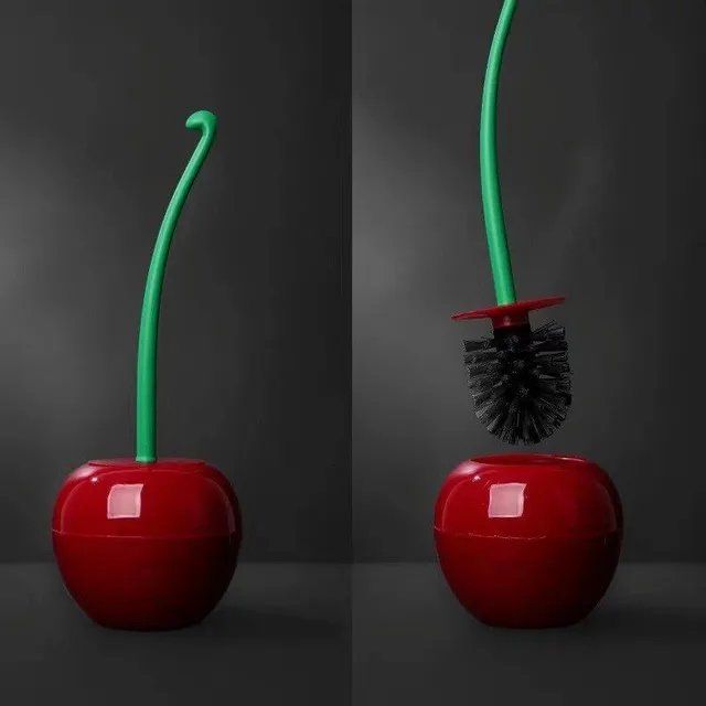 Toilet brush in the shape of a cherry