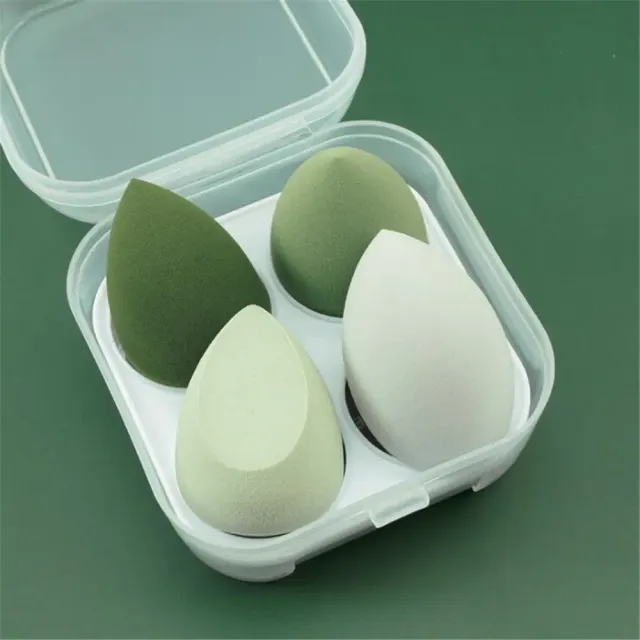 Set 4 bureți cosmetici Blender Beauty Egg - bureți pentru machiaj pentru un aspect perfect