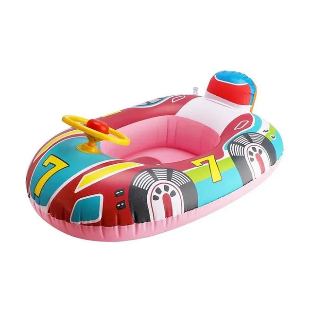 Inflatable racing car with steering wheel