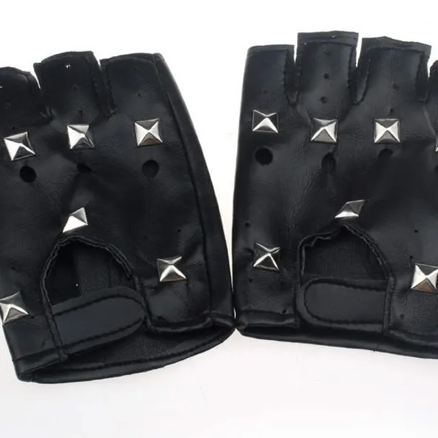 Men's punk gloves - Black