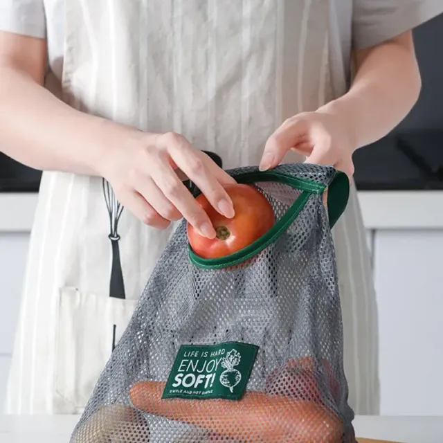 Folding hanger bag, breathable and repeatedly usable kitchen bag