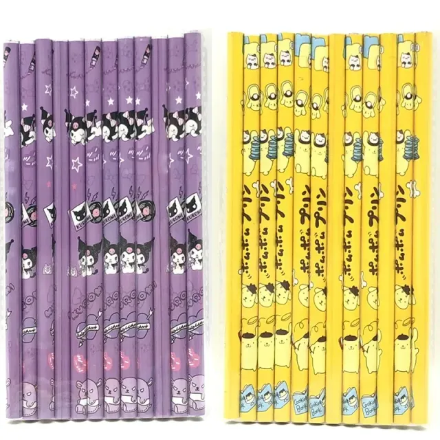 Set of 5 wooden graphite pencils HB with motifs of animals for children