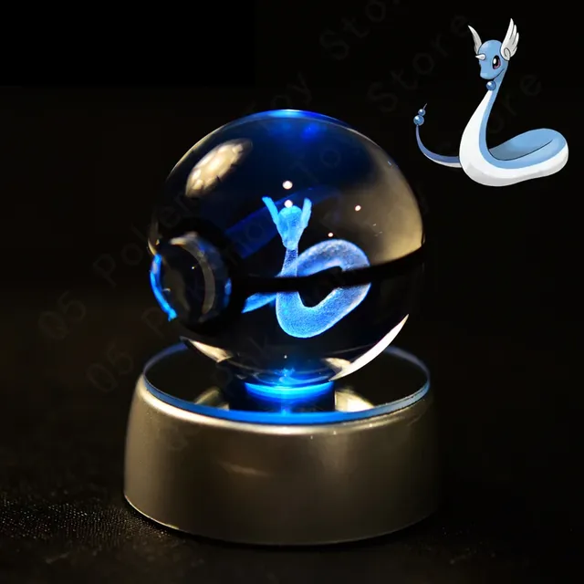 Cute Pokéball-shaped 3D table lamp with Pokémon motif