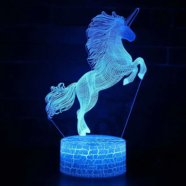 Creative 3D lamp in the shape of a unicorn