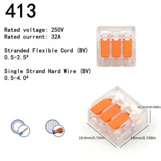 75pcs Electro Connecting Connectors Leverage Matrix Different Sizes (28-12 AWG) 2/3/4 Pole Plugging Clamps Wire Connectors Mini Connecting Block Cable Connectors 0.4-6.0mm
