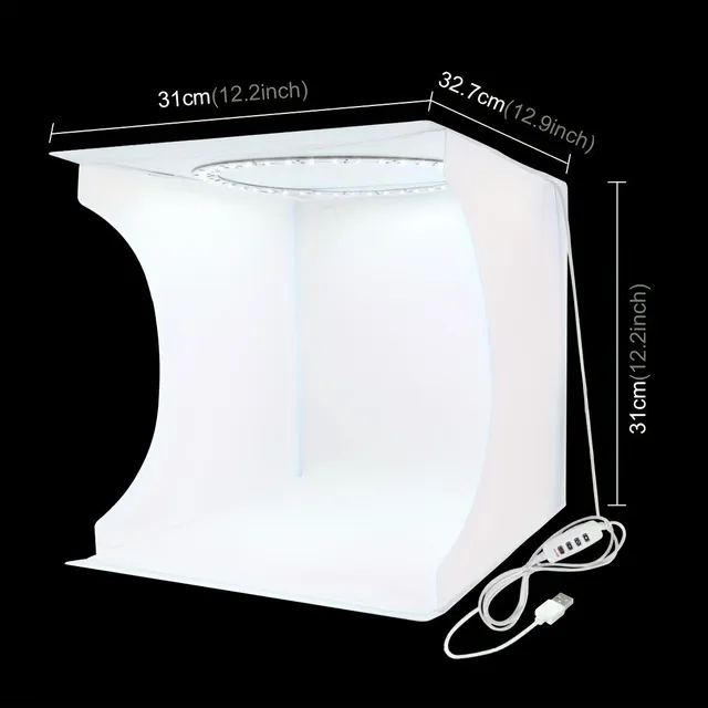 Mini Photo: Prenosná LED fotobox so 6 pozadím (čierna, biela, žltá, červená, zelená, modrá)