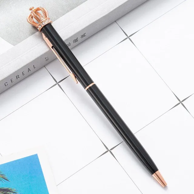 Luxury office pen with crown-shaped decoration