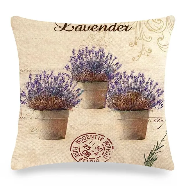 Luxury pillowcase in modern vintage style - lavender motifs