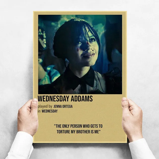 Poster trendy cu motive din serialul Wednesday