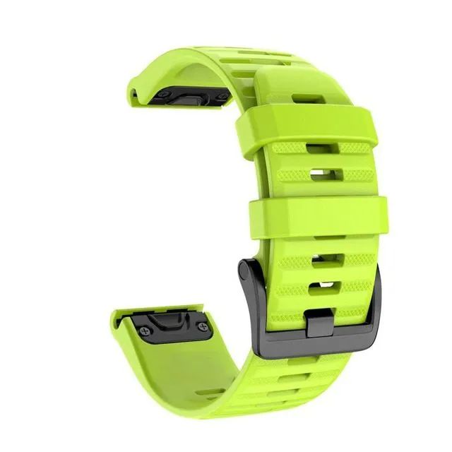 Replacement silicone band strap for Garmin QuickFit Phoenix, Tactic Bravo, Forerunner, Descent, Quantix and D2 Bravo green 22mm