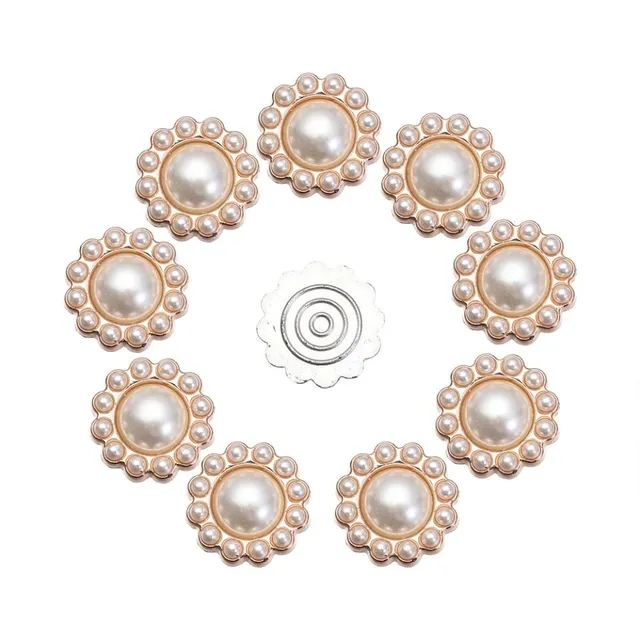 Kryształowe przyciski w kształcie kwiatu - ustawione 10 szt