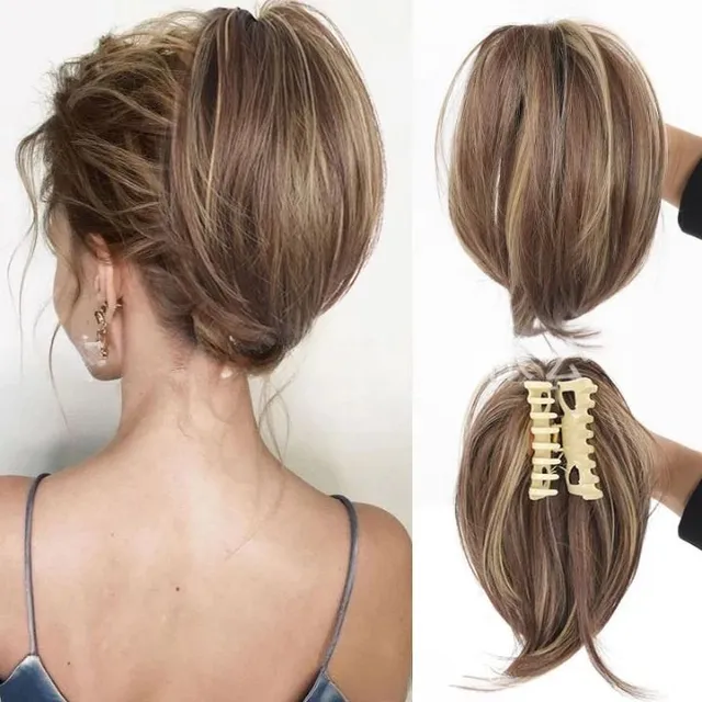 Women's fashion hairpiece on a clip for comfortable wearing