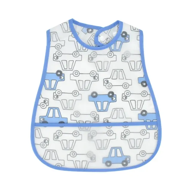 Children's impervious adjustable cotton bib with cartoon motifs