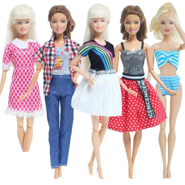 Sada oblečenia pre bábiku Barbie - 5 ks