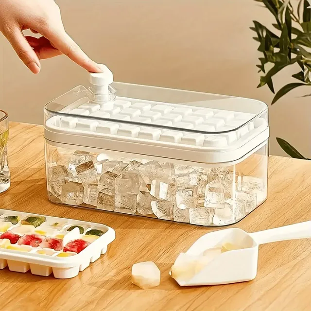 1pc Ice Cube Form with lid, Easy ice release, Practical to the freezer