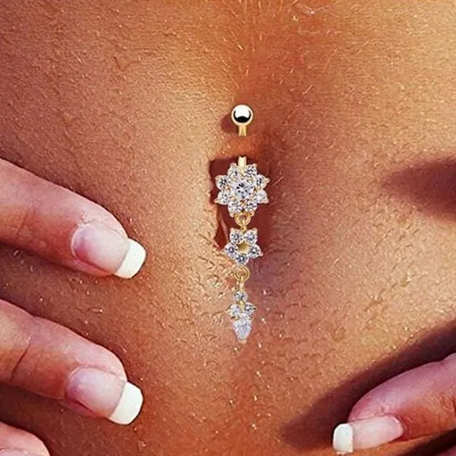 Sexy piercing in the belly button