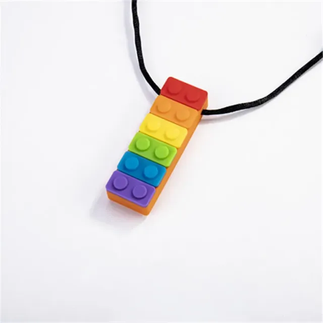 Baby silicone bite in the form of a colored necklace