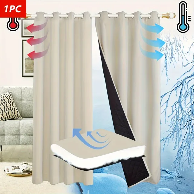 Heat and sound insulation curtains - modern decoration for doors and windows, heated, against the wind