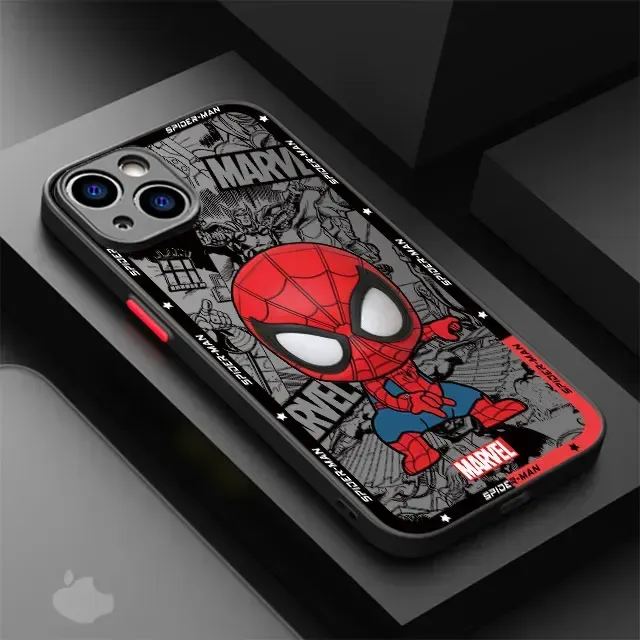 Husă de silicon trendy cu imagini cu eroul preferat Spider-man pentru telefoanele iPhone