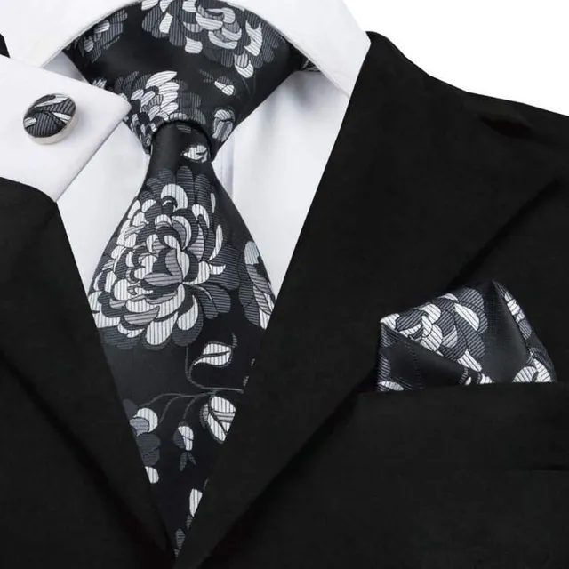 Men's luxury set with pattern | Tie, Handkerchief, Cufflinks