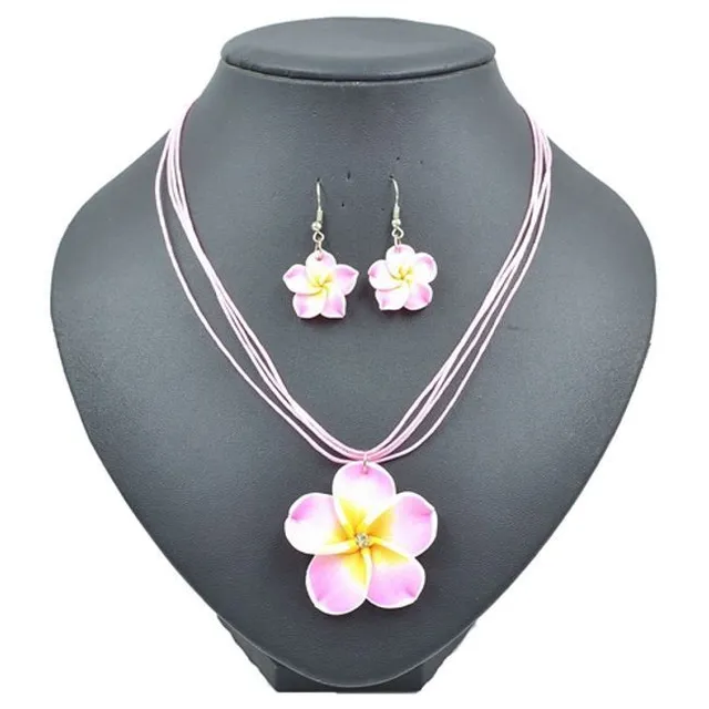 Jewelry set made of fimo matter - flowers