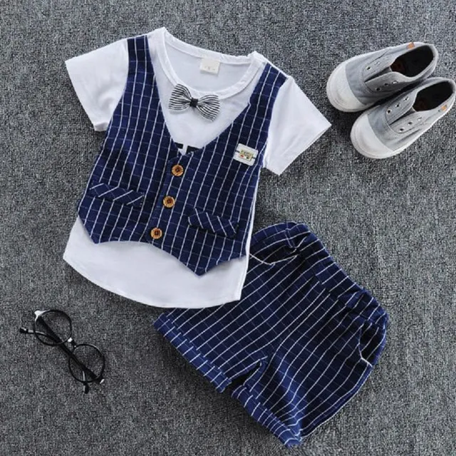 Boys suit style set with bow tie - 2 colors