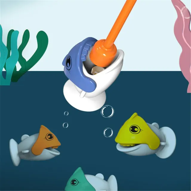 Children's set of fishing games with magnetic toys