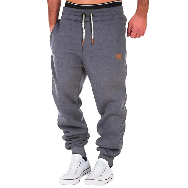 Warm winter men's pants with fleece material - comfortable sports pants for leisure