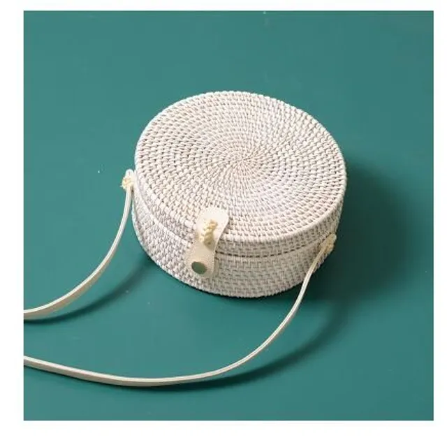 Rattan round handbag