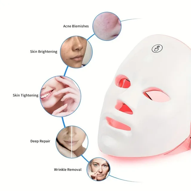 Led Light Care Mask, 7 kolorów Photon Aparat piękności twarzy,