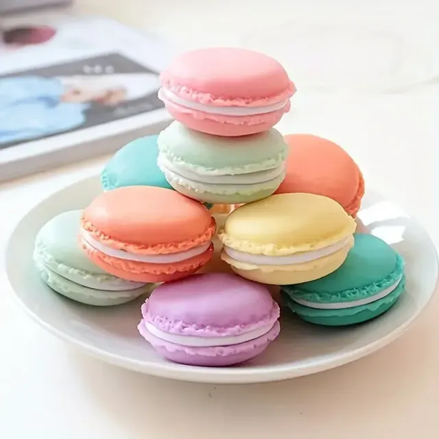 Cutie colorată pentru macarons, cutie pentru bijuterii de tip macaron, suport pentru cercei și coliere, cutie pentru macarons drăguțe pentru pastile, cutie pentru obiecte mici, cutie multifuncțională mică pentru bijuterii de masă, cutie mică de cadou