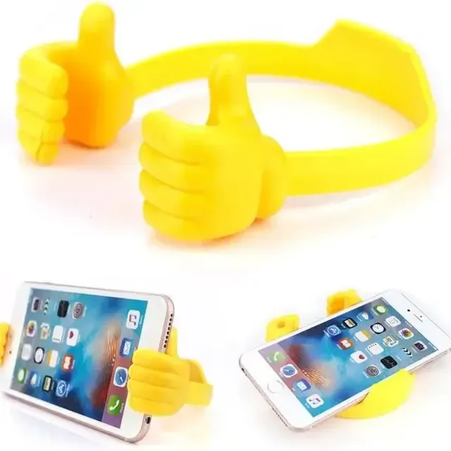 Table holder for mobile phone with adjustable thumbs, multicolor portable table stand